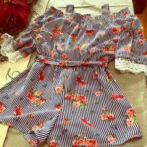 Floral striped, My Michelle, short jumper.